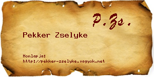 Pekker Zselyke névjegykártya